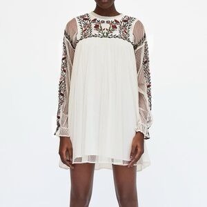 Zara Folk Embroidered Dress